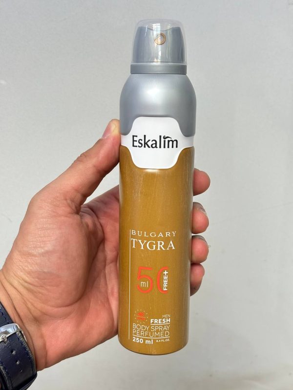 اسپری مردانه خوشبو کننده لباس مارک eskalim با رایحه بولگاری تایگر 250ml