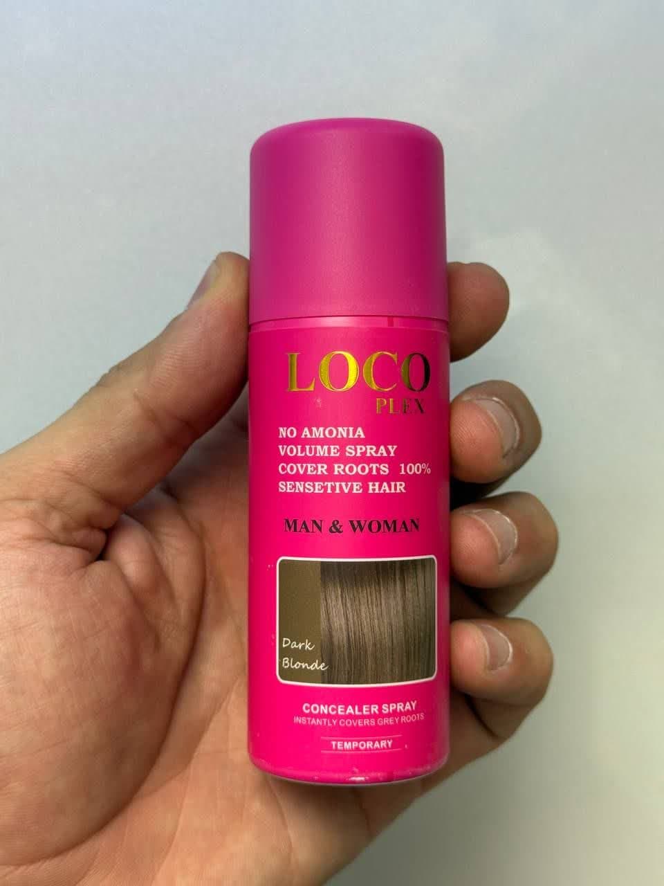اسپری کانسیلر پوشاننده ریشه مو مارک لوکو (loco) رنگ dark blonde بلوند تیره محصول ایتالیا 75ml