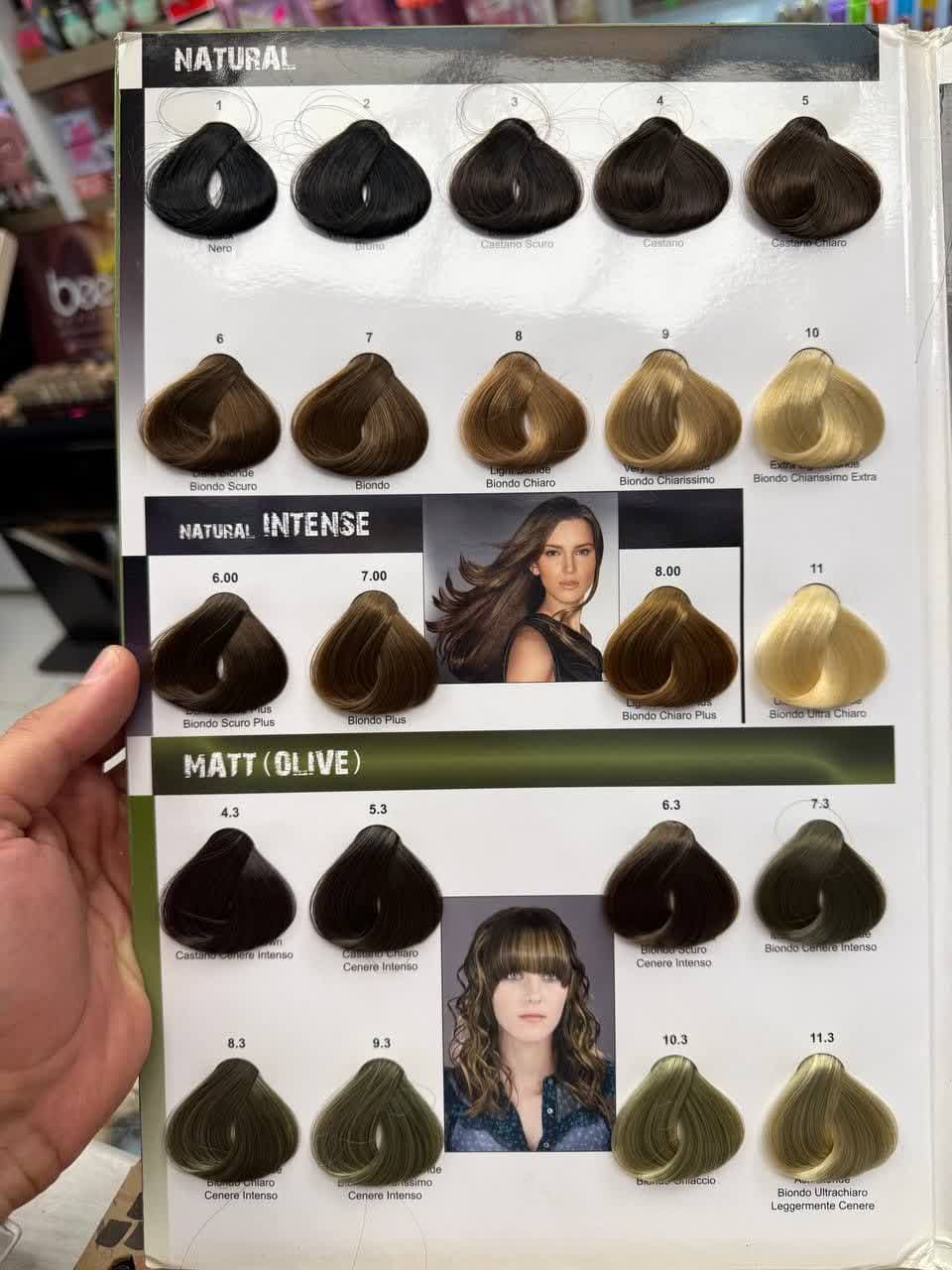 رنگ موی اولیو (olive) ایتالیا با امونیاک پایین 100ml شماره 7/6 - Image 5