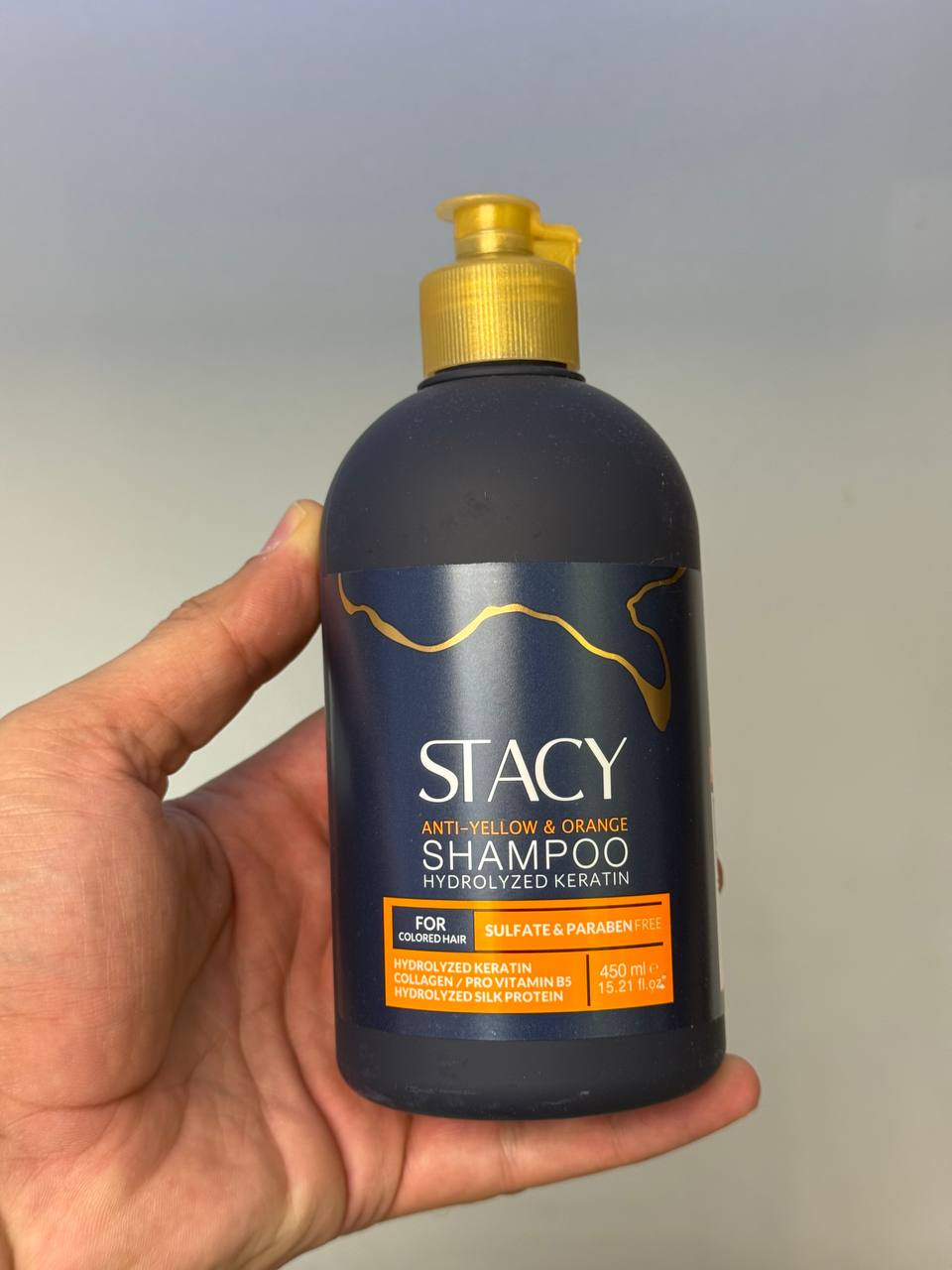 شامپو ضد زردی و ضد نارنجی موی استیسی (STACY) 450ml