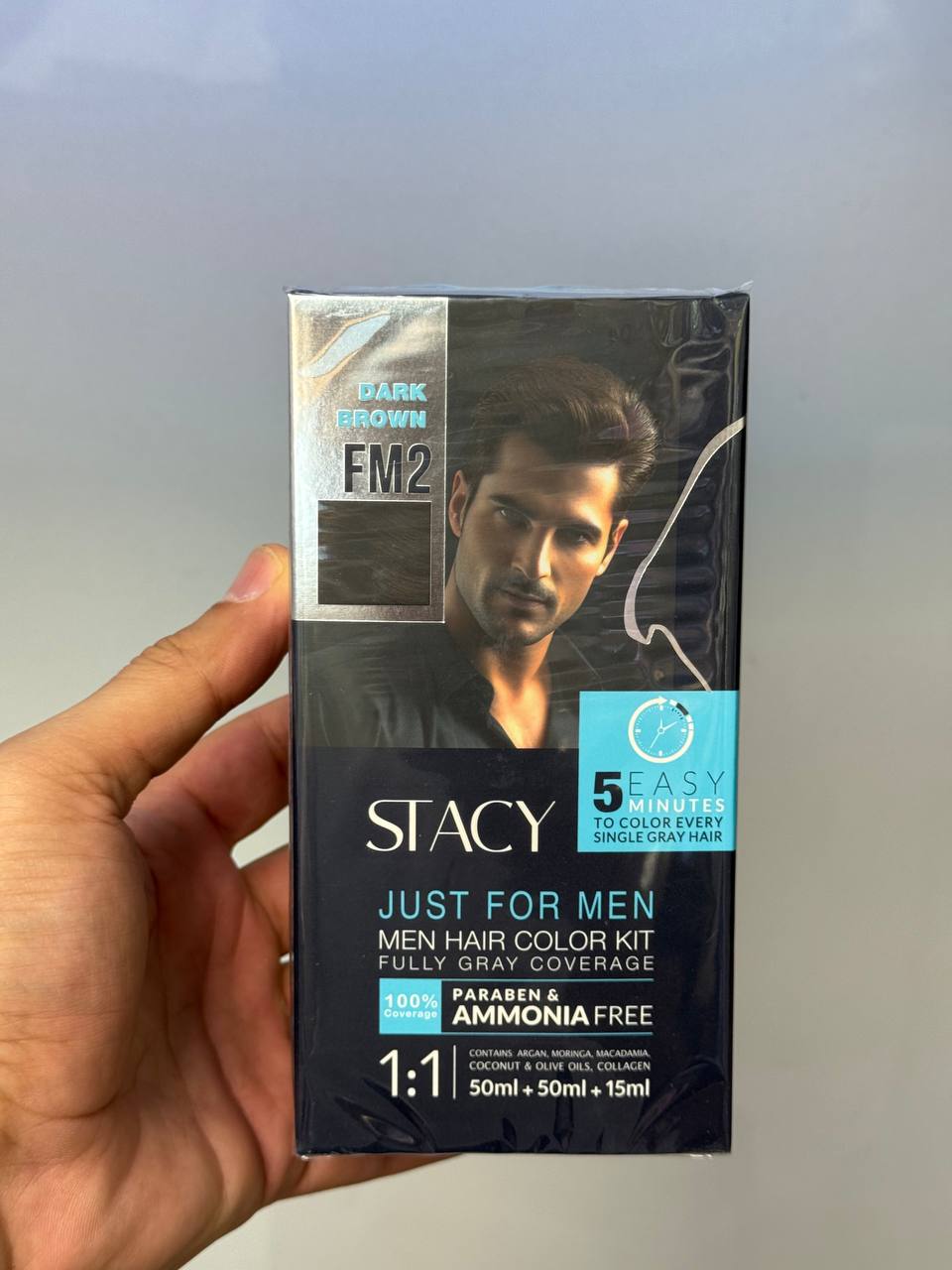 رنگ موی مردانه مارک استیسی (STACY) قهوه ای تیره 50ml