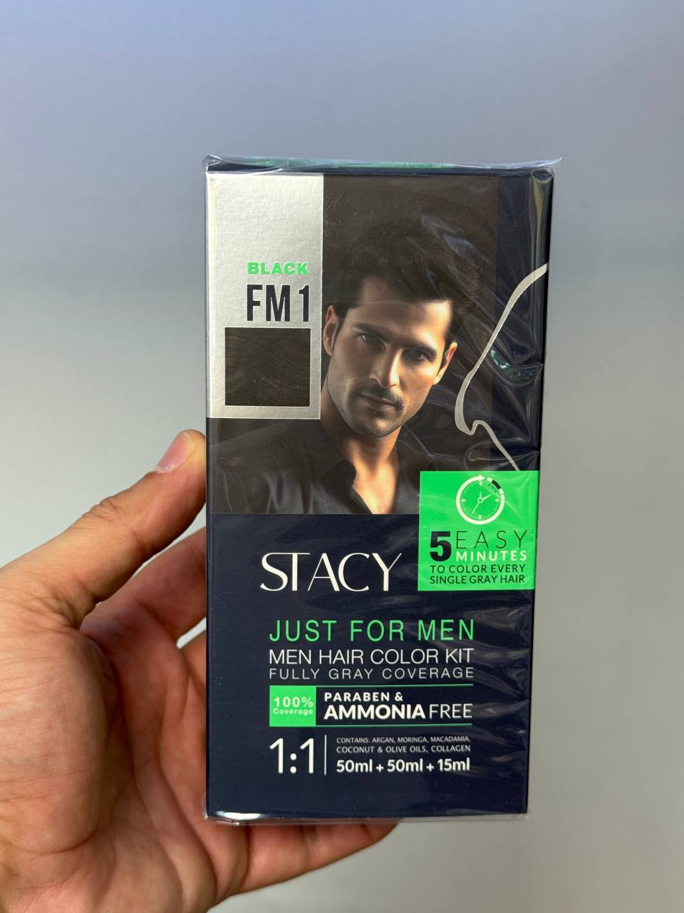 رنگ موی مردانه مارک استیسی (STACY) مشکی 50ml