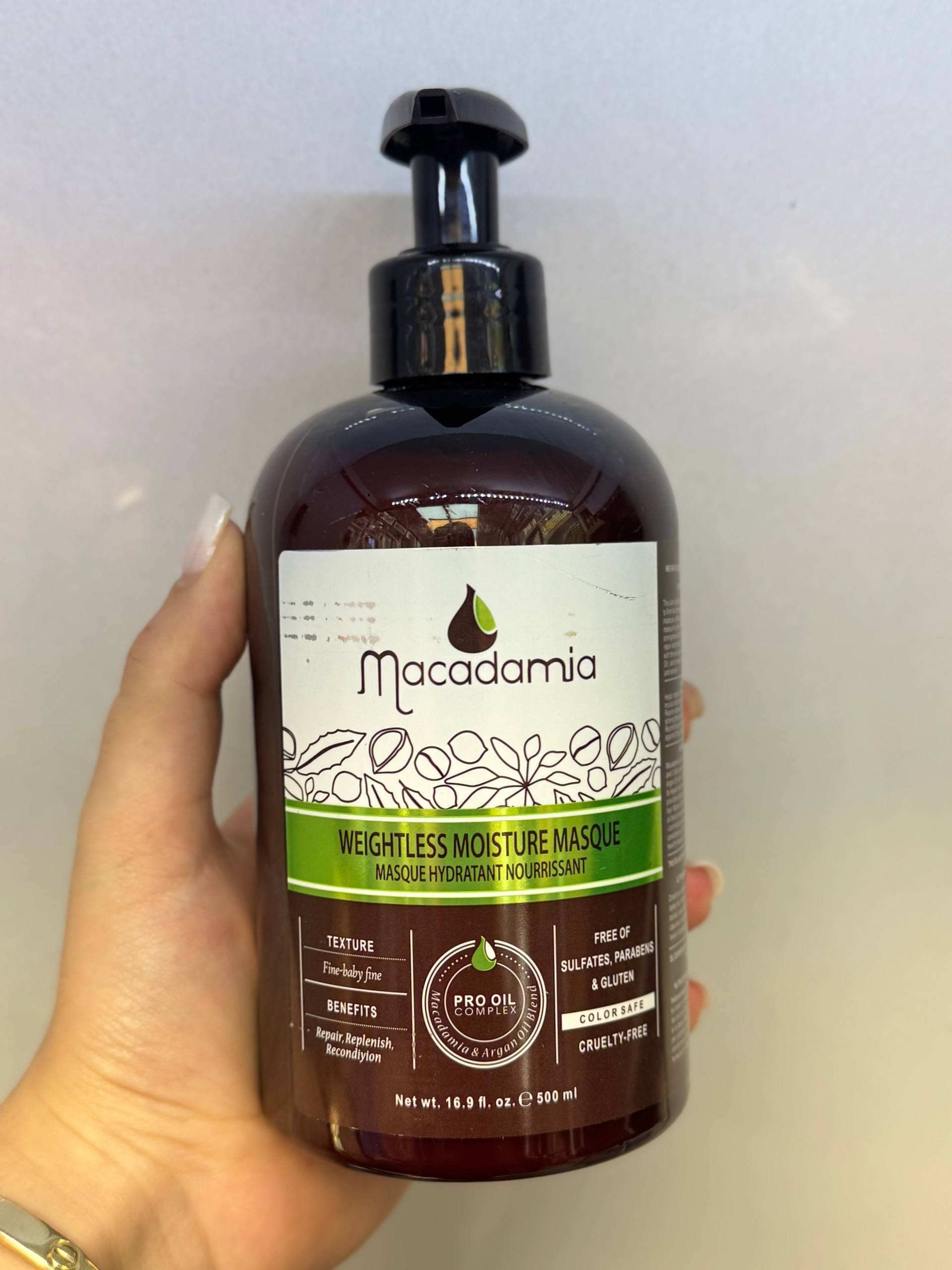 ماسک موی 500 میل داخل حمام ماکادمیا (macadamia) مناسب موهای رنگ شده و کراتینه